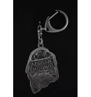 Afghan Hound, Tazi I - Silver-plated key ring with a dog in a gift box, handbag decoration, backpack pendant by Art-Dog brand