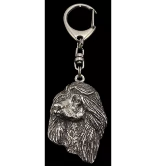 Afghanischer Windhund, Afghane I - Versilberter Schlüsselanhänger mit Hund in einer Geschenkbox, Handtaschenschmuck, Rucksackanhänger der Marke Art-Dog