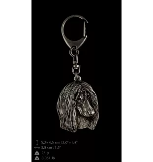 Afghanischer Windhund, Afghane II - Versilberter Schlüsselanhänger mit Hund in einer Geschenkbox, Handtaschenschmuck, Rucksackanhänger der Marke Art-Dog