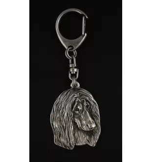 Afghanischer Windhund, Afghane II - Versilberter Schlüsselanhänger mit Hund in einer Geschenkbox, Handtaschenschmuck, Rucksackanhänger der Marke Art-Dog