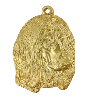 Afghanischer Windhund, Afghane II - Hundehalsband in Geschenkbox, vergoldeter Anhänger für Hundefans, auffälliger Schmuck von Art-Dog