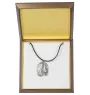 Afghan Hound, Tazi II - Dog necklace in gift box, silver-plated locket for dog fan, striking pendant by Art-Dog brand