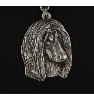 Levrier afghan, Tazi II - Collier de chien dans une boîte cadeau, médaillon argenté pour fan de chien, pendentif remarquable de la marque Art-Dog