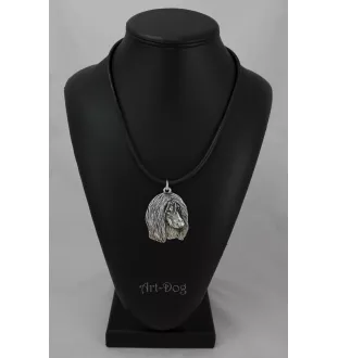 Levrier afghan, Tazi II - Collier de chien dans une boîte cadeau, médaillon argenté pour fan de chien, pendentif remarquable de la marque Art-Dog