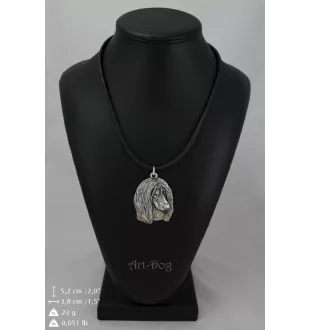 Levrier afghan, Tazi II - Collier de chien dans une boîte cadeau, médaillon argenté pour fan de chien, pendentif remarquable de la marque Art-Dog