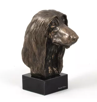 Levrier afghan, Tazi - Statue de chien, buste sur socle en pierre, sculpture, trophée pour exposition canine par la marque Art-Dog