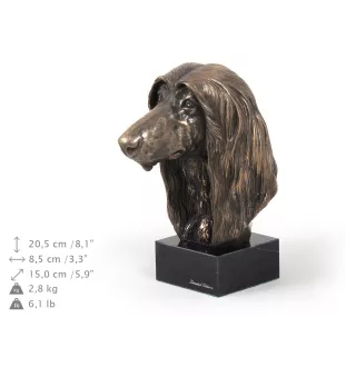 Afghan Hound, Tazi - Dog statue, bust on stone base, sculpture, trophy for dog show by Art-Dog brand