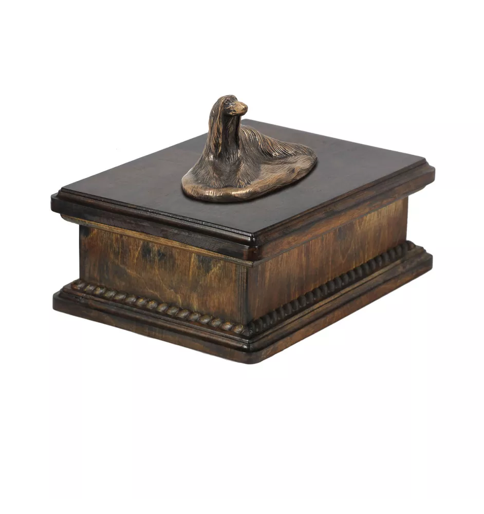 Levrier afghan, Tazi - urne pour cendres de chien, urne classique avec une statuette, urne élégante avec un chien de la marque Art-Dog