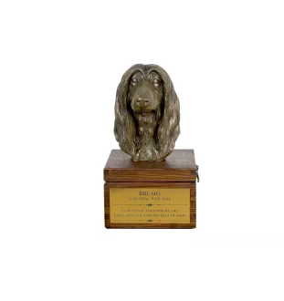 Levrier afghan, Tazi - urne pour les cendres du chien avec une statuette, petite urne pour chien, urne personnalisée avec le buste du chien de la marque Art-Dog