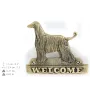 Afghan Hound, Tazi - a door sign with a dog, a brass welcome plaque, a unique sign with the inscription Welcome from the Art-Dog brand