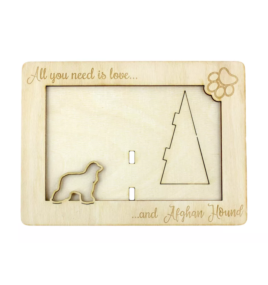 Afghan Hound, Tazi - Photo frame, engraved wooden frame, a lovely gadget for the dog lover by Art-Dog