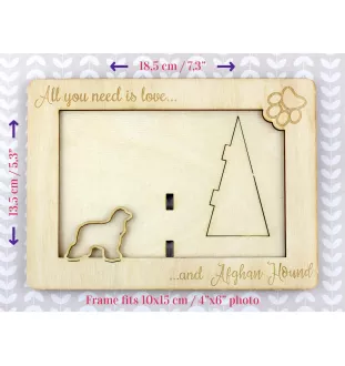 Afghan Hound, Tazi - Photo frame, engraved wooden frame, a lovely gadget for the dog lover by Art-Dog