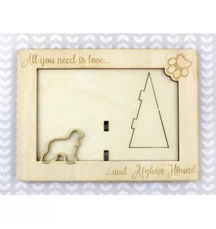 Afghan Hound, Tazi - Photo frame, engraved wooden frame, a lovely gadget for the dog lover by Art-Dog