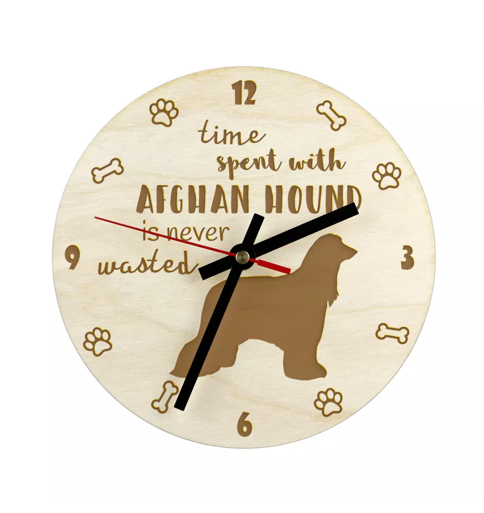 Afghan Hound, Tazi - clock with dog, wooden clock with engraving, personalised clock by Art-Dog