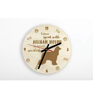 Afghanischer Windhund, Afghane - Uhr mit Hund, Holzuhr mit Gravur, personalisierte Uhr von Art-Dog