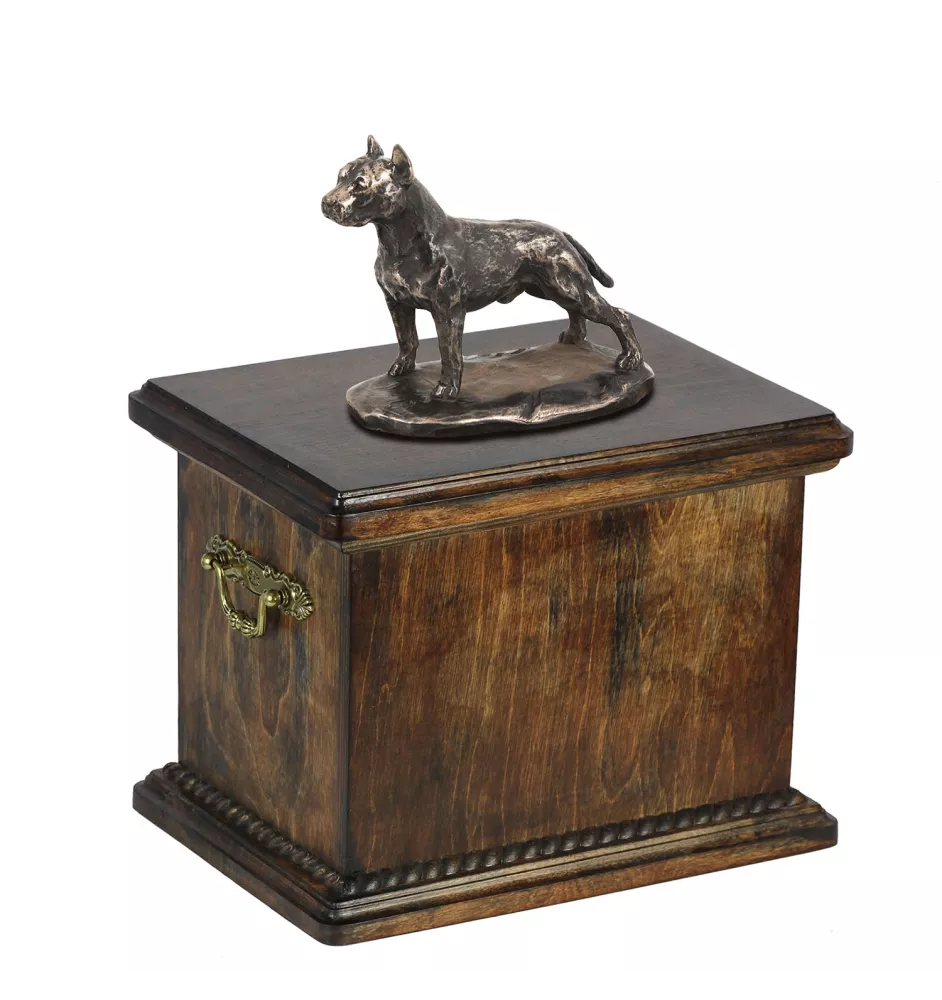 Akita, Akita Inu - une urne pour les cendres d'un chien, une urne avec une statuette, une urne élégante de style classique de la marque Art-Dog