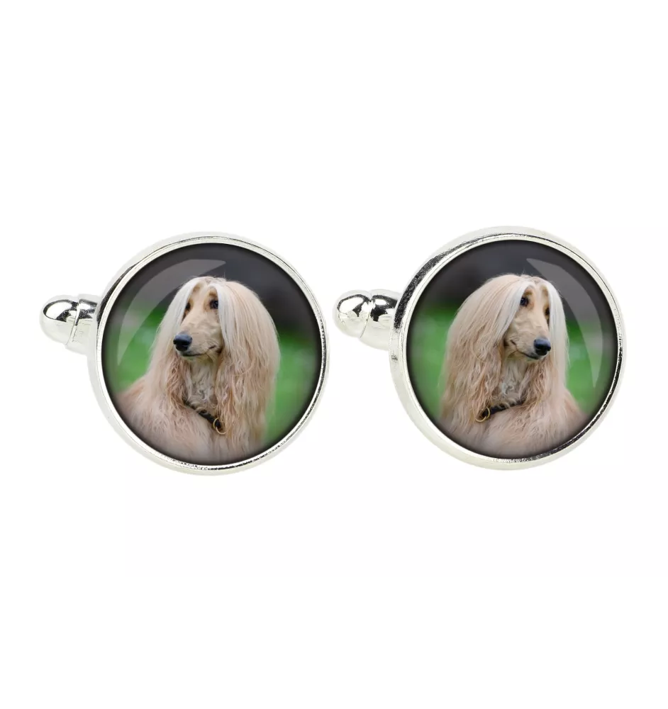 Chart afgański spinka do mankietów ze zdjęciem Art-Dog