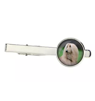 Levrier afghan, Tazi - pince à cravate dans une boîte, cravate élégante, bijoux personnalisés de la marque Art-Dog