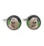 Afghan Hound, Tazi - cufflinks and tie with your photo, a suit decoration, men's jewelry from the Art-Dog brand.