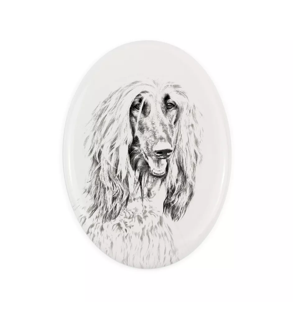 Chart afgański płyta nagrobna ze zdjęciem psa Art-Dog
