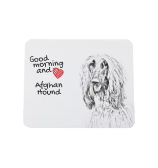 Afghanischer Windhund, Afghane - Mauspad mit Druck, personalisiertes Mauspad mit Hund, einzigartiges Gadget für Büroangestellte von Art-Dog.