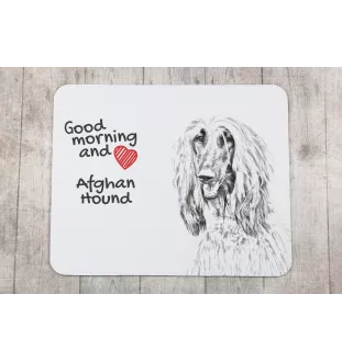 Afghanischer Windhund, Afghane - Mauspad mit Druck, personalisiertes Mauspad mit Hund, einzigartiges Gadget für Büroangestellte von Art-Dog.
