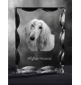 Levrier afghan, Tazi - cristal avec photo de chien, statuette en verre avec photo, cadre exceptionnel avec photo de la marque Art-Dog