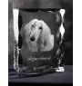 Levrier afghan, Tazi - cristal avec photo de chien, statuette en verre avec photo, cadre exceptionnel avec photo de la marque Art-Dog