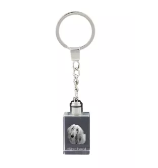 Afghan Hound, Tazi - Crystal key ring with dog photo, illuminated key ring, unique gift by Art-Dog brand