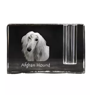 Levrier afghan, Tazi - Porte-stylos, organiseur en cristal avec photo de chien, décoration de bureau unique par la marque Art-Dog
