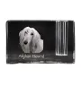 Levrier afghan, Tazi - Porte-stylos, organiseur en cristal avec photo de chien, décoration de bureau unique par la marque Art-Dog