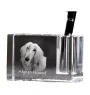 Levrier afghan, Tazi - Porte-stylos, organiseur en cristal avec photo de chien, décoration de bureau unique par la marque Art-Dog