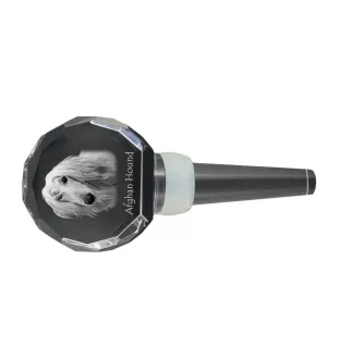 Afghan Hound, Tazi - Crystal bottle stopper, unique wine stopper with photo, personalised gift for sommelier by Art-Dog brand