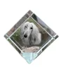 Afghanischer Windhund, Afghane - Kristallwürfel mit Bild, Pferdebild im Kristall, sechseckiger Papierclip der Marke Art-Dog