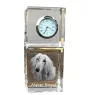 Levrier afghan, Tazi - montre en cristal avec photo, photo de chien dans un cristal, horloge de bureau personnalisée de la marque Art-Dog
