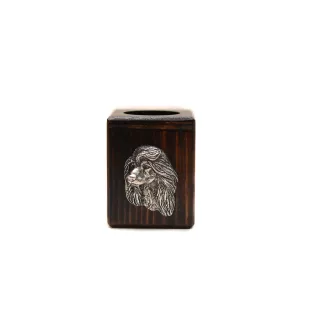 Afghan Hound, Tazi I - wooden candle holder with a dog, a unique souvenir after losing a dog, a handicraft from the Art-Dog brand