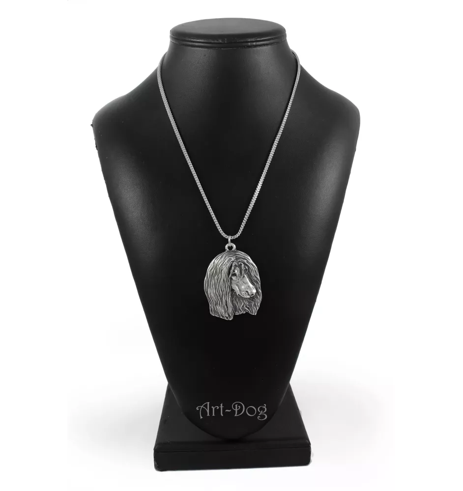 Afghan Hound, Tazi II - necklace with a dog, dog pendant on a silver chain, unique jewelry from the Art-Dog brand
