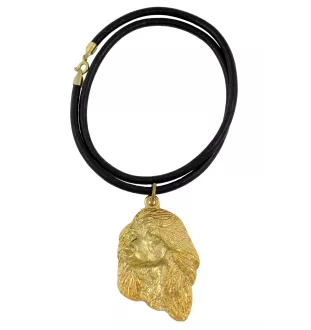 Afghanischer Windhund, Afghane I - Schlüsselanhänger und Halskette mit Hund in einer Box, vergoldetes Produkt von hoher Qualität, Marke Art-Dog