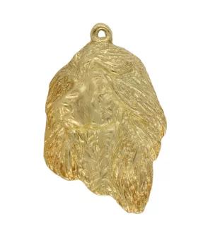 Levrier afghan, Tazi I - porte-clés et collier avec chien dans une boîte, produit plaqué or de haute qualité, marque Art-Dog