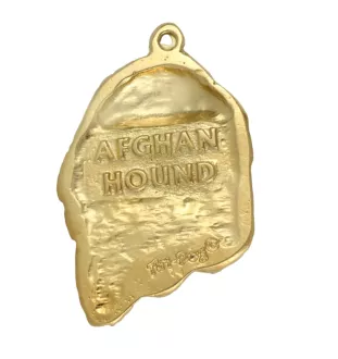 Afghan Hound, Tazi I - keychain and necklace with a dog in a box, high-quality gold-plated product, Art-Dog brand