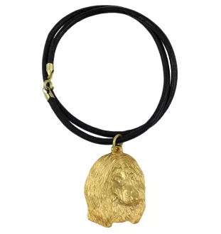 Levrier afghan, Tazi II - porte-clés et collier avec chien dans une boîte, produit plaqué or de haute qualité, marque Art-Dog