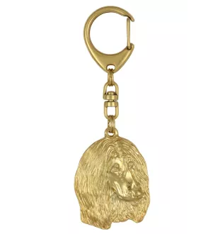 Afghan Hound, Tazi II - keychain and necklace with a dog in a box, high-quality gold-plated product, Art-Dog brand