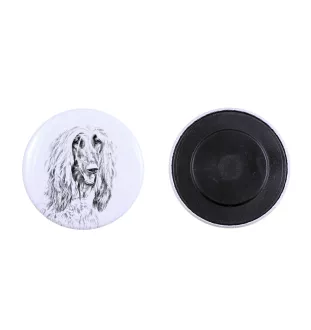 Afghanischer Windhund, Afghane Magnet mit einem Hundepfotenabdruck, außergewöhnlich leicht, starker Magnet, handgefertigtes Produkt der Marke Art-Dog