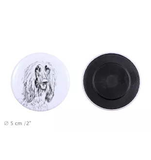 Levrier afghan, Tazi - aimant avec un œil de chien, exceptionnellement léger, aimant puissant, produit fabriqué à la main par la marque Art-Dog