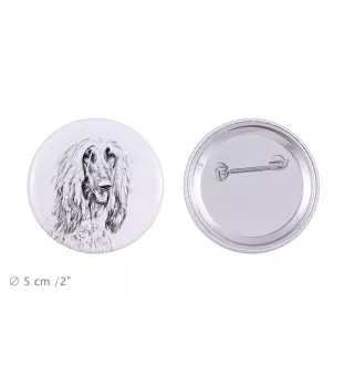 Chart afgański przypinka z psem duża Art-Dog