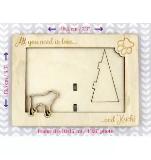 Kuchi dog, Afghan Shepherd, Sage Jangi - Photo frame, engraved wooden frame, a lovely gadget for the dog lover by Art-Dog