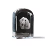 Afghan Hound, Tazi - crystal cube with a photo, photo of a dog in crystal, cubic paperweight from Art-Dog brand