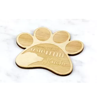 Kuchi dog, Afghan Shepherd, Sage Jangi - Mug coaster, engraved coaster with dog, gift for dog lover by Art-Dog brand