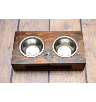 Levrier afghan, Tazi I - support en bois avec des bols pour chien, bols pour chien en acier, cadeau pour l'adoption d'un chien de la marque Art-Dog