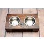 Afghan Hound, Tazi I - wooden stand with bowls for a dog, steel dog bowls, a gift for adopting a dog from the Art-Dog brand